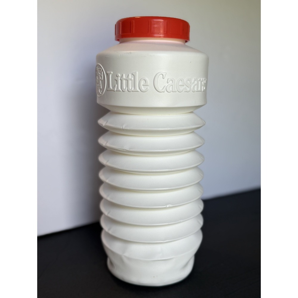 Vintage 80s Little Caesars Pizza Kool Aid Plastic Collapsible Drink Bottle VTG